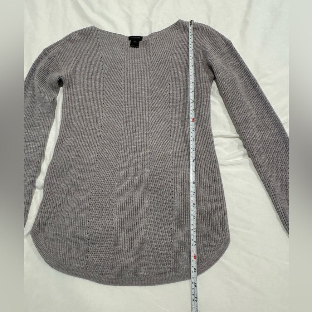 Ann Taylor Factory boatneck tunic length gray sweater Size S - Picture 4 of 7